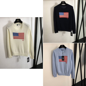 Polo Ralph Lauren new long-sleeved crewneck knit sweater with American flag pattern-5412  