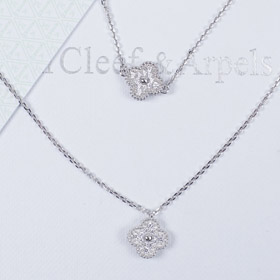 Van Cleef & Arpels full diamond four-leaf clover necklace bracelet-0178  