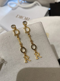Dior diamond long letter earrings-3855  