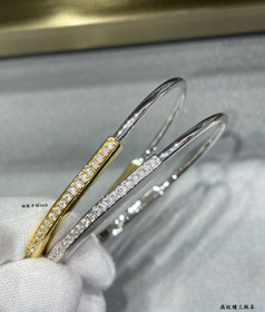 Tiffany thin half diamond lock bracelet-3867