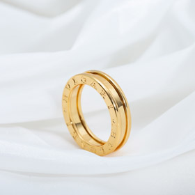 Bulgari bezel letter single ring diamond-free ring-3908